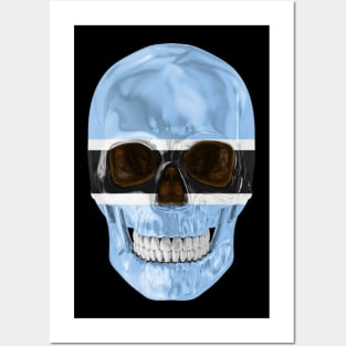 Botswana Flag Skull - Gift for Botswanan With Roots From Botswana Posters and Art